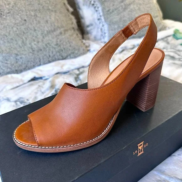 Madewell Brown Leather Sandal Block Heels - Picture 4 of 5